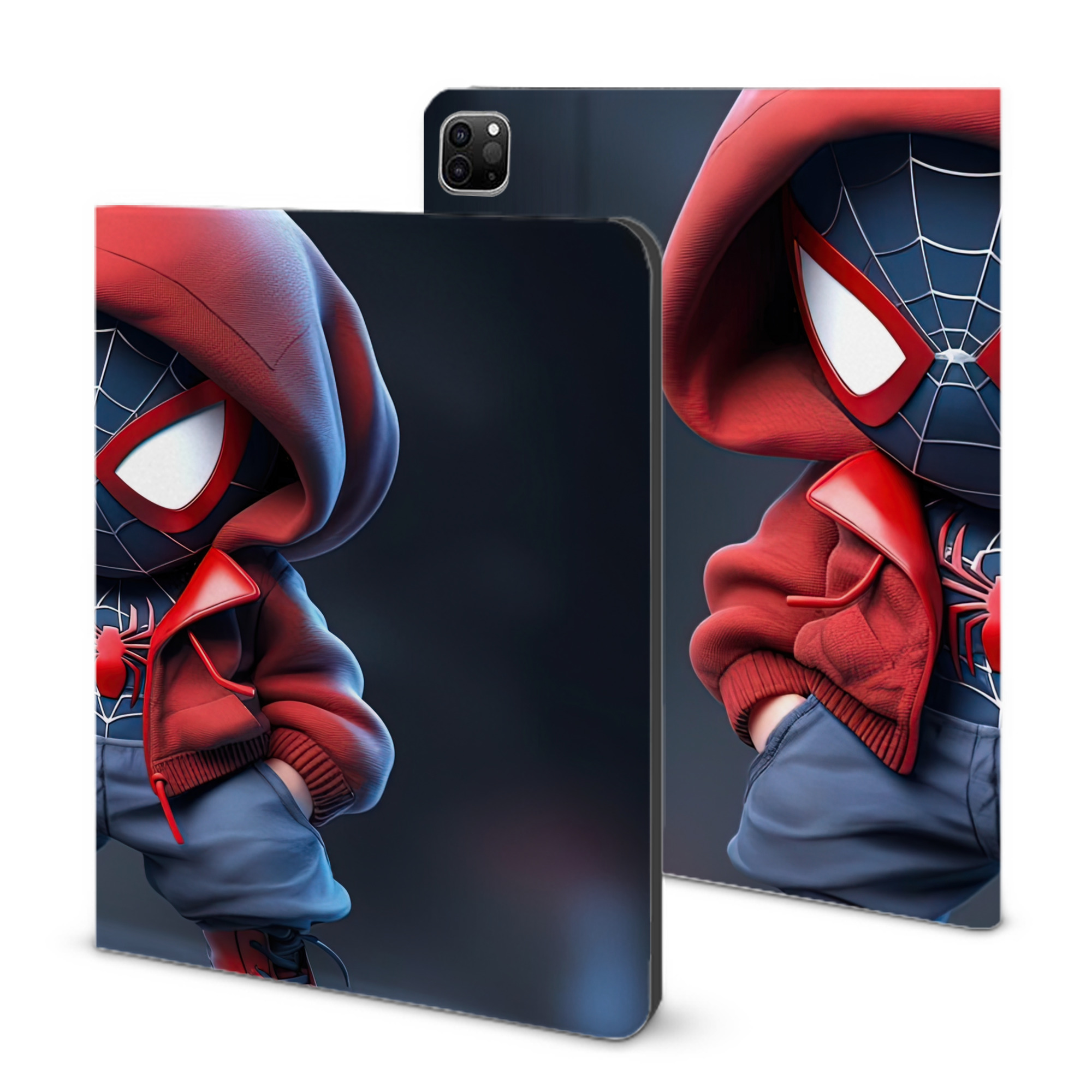 （画像用） Spider Man スパイダーマン IPad ケース ブック型 PUレザー TPU 耐衝撃 軽量 薄型 ペン収納なし 全面保護 IPad 各モデル対応